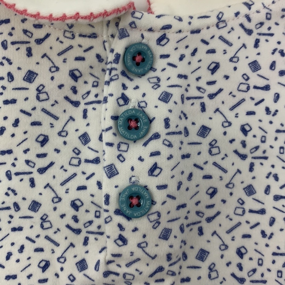 Matilda Jane Baby Girl Crafty Collared Romper 6-12 Months Peter Pan Collar - Picture 5 of 6